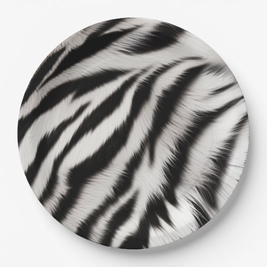Zwart Wit Zebra Dier Papieren Bordje (Voorkant)