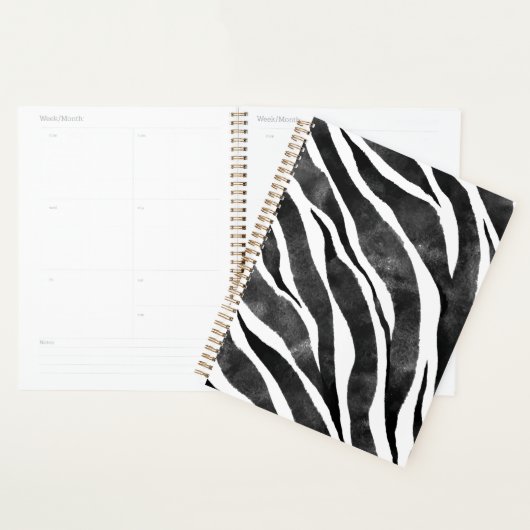 Zwart wit Zebra — Dierenafdrukken Planner (Display)
