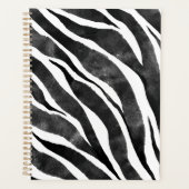 Zwart wit Zebra — Dierenafdrukken Planner (Voorkant)