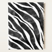 Zwart wit Zebra — Dierenafdrukken Planner (Achterkant)