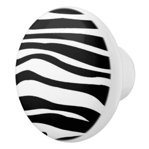 Zwart-wit Zebra - Dierenbeschermingspatroon Keramische Knop