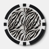 Zwart Wit Zebra Dierenprint Poker Chips (Voorkant)