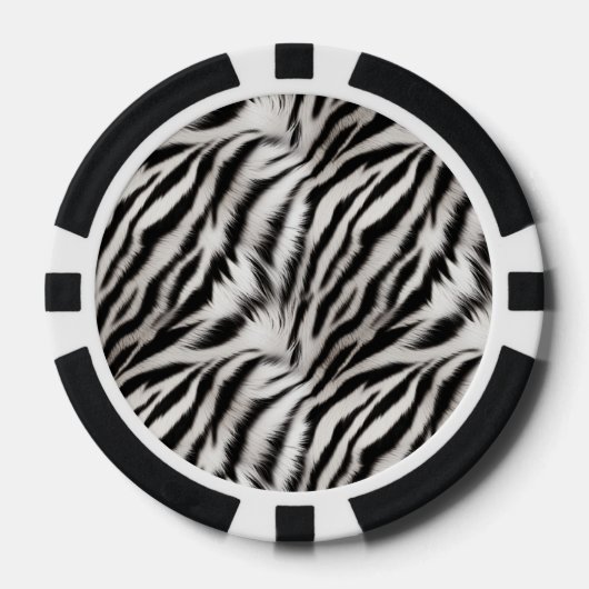 Zwart Wit Zebra Dierenprint Poker Chips (Voorkant)