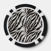 Zwart Wit Zebra Dierenprint Poker Chips (Achterkant)