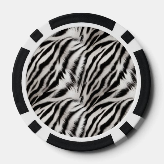 Zwart Wit Zebra Dierenprint Poker Chips (Achterkant)