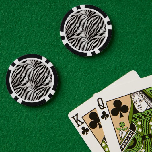 Zwart Wit Zebra Dierenprint Poker Chips (Pokertafel (Dubbel))