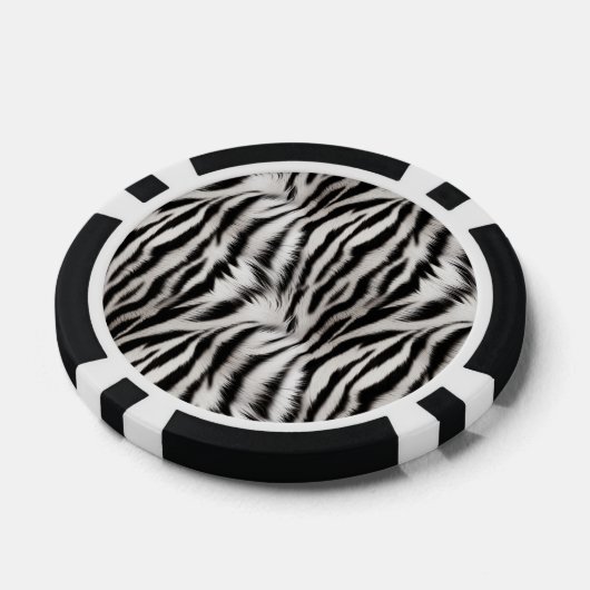 Zwart Wit Zebra Dierenprint Poker Chips (Enkel)