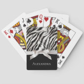 Zwart Wit Zebra Dierenprint Pokerkaarten (Achterkant)