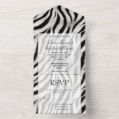 Zwart Wit Zebra Dierenprint Safari All In One Uitnodiging (Binnen)