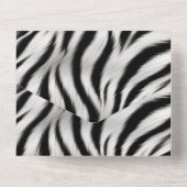 Zwart Wit Zebra Dierenprint Safari All In One Uitnodiging (Achterkant)