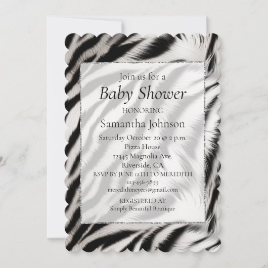 Zwart Wit Zebra Dierenprint Safari Kaart (Voorkant)