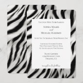 Zwart Wit Zebra Dierenprint Trouwen Kaart (Voorkant / Achterkant)