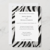 Zwart Wit Zebra Dierenprint Trouwen Kaart (Voorkant)