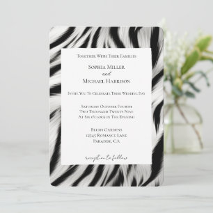 Zwart Wit Zebra Dierenprint Trouwen Kaart