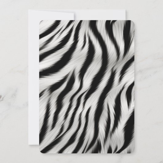 Zwart Wit Zebra Dierenprint Vrijgezellenfeest Kaart (Achterkant)