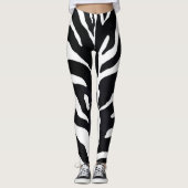 Zwart-wit zebra dierprint leggings (Voorkant)