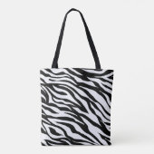 Zwart-wit zebra dierprint tote bag (Achterkant)
