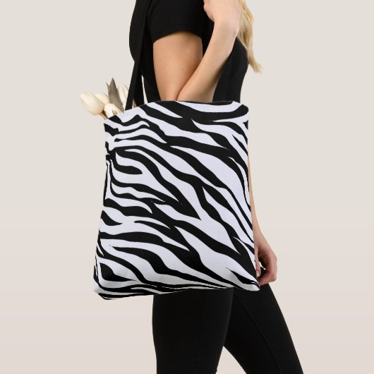 Zwart-wit zebra dierprint tote bag (Dichtbij)