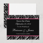 Zwart Wit Zebra Flame Custom Save the Date Aankondigingskaart (Voorkant / Achterkant)