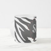 Zwart-wit Zebra Frosted Glass Coffee Mok Cup (Voorkant links)