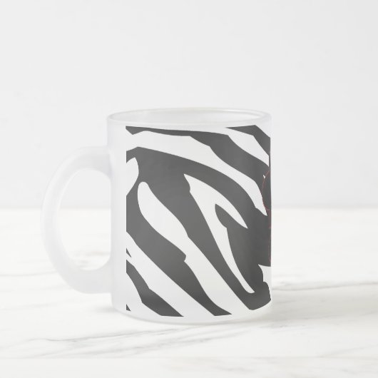 Zwart-wit Zebra Frosted Glass Coffee Mok Cup (Links)