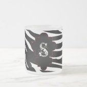 Zwart-wit Zebra Frosted Glass Coffee Mok Cup (Center)