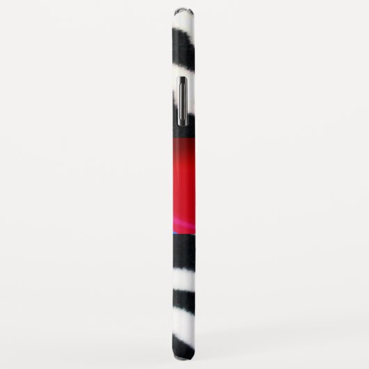 ZWART WIT ZEBRA FUR RODE RUBY GEM MONOGRAM, Case-Mate iPhone CASE (Achterkant/rechts)