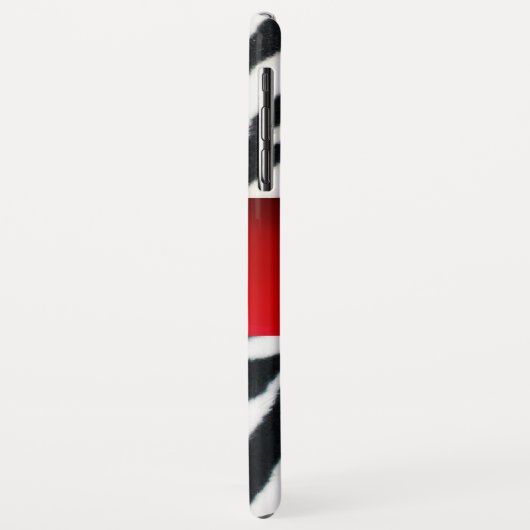 ZWART WIT ZEBRA FUR RODE RUBY GEM MONOGRAM, Case-Mate iPhone CASE (Achterkant/links)