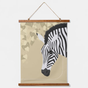 Zwart Wit Zebra Geel Ivy Hangend Wandkleed