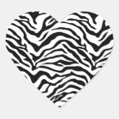 Zwart-wit zebra gestreept hart sticker (Voorkant)