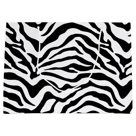 Zwart-wit zebra gestreept large cadeautasje (Voorkant)