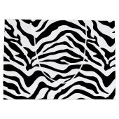 Zwart-wit zebra gestreept large cadeautasje (Achterkant)