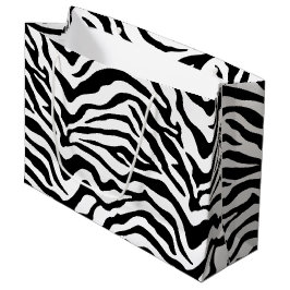 Zwart-wit zebra gestreept large cadeautasje