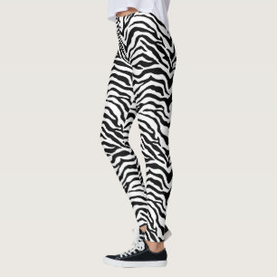 Zwart-wit Zebra gestreepte print Leggings