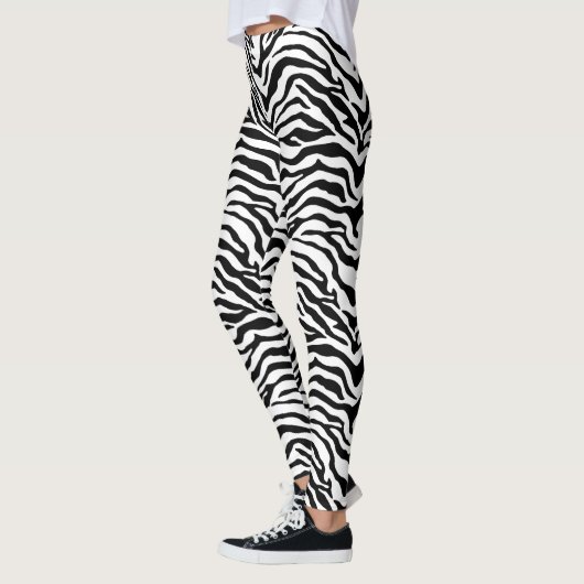Zwart-wit Zebra gestreepte print Leggings (Links)