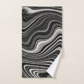 Zwart-wit Zebra golvende abstractie Bad Handdoek (Handdoek)