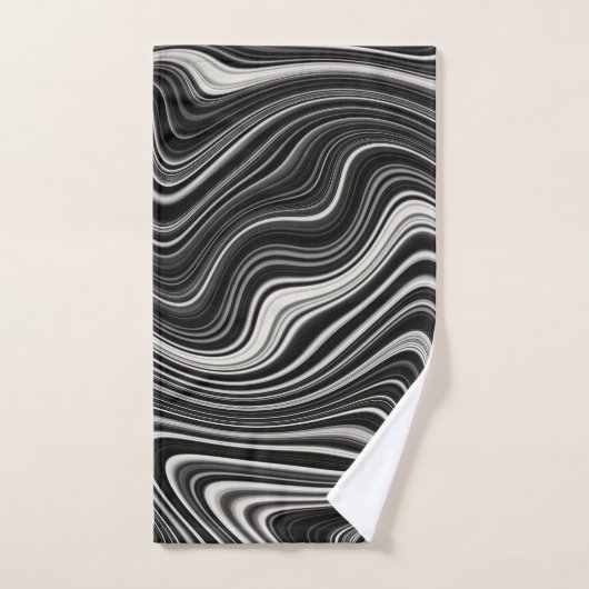 Zwart-wit Zebra golvende abstractie Bad Handdoek (Handdoek)