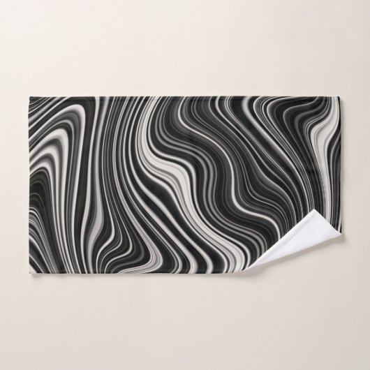 Zwart-wit Zebra golvende abstractie Bad Handdoek (Handdoek)