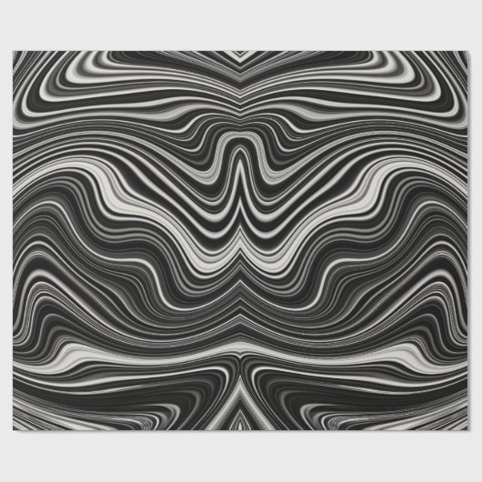 Zwart-wit Zebra golvende abstractie Cadeaupapier (Vlak)