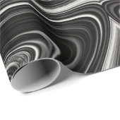 Zwart-wit Zebra golvende abstractie Cadeaupapier (Rol Hoek)