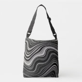 Zwart-wit Zebra golvende abstractie Crossbody Tas (Voorkant)