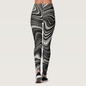 Zwart-wit Zebra golvende abstractie Leggings (Achterkant)