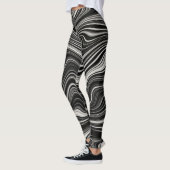 Zwart-wit Zebra golvende abstractie Leggings (Links)