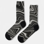 Zwart-wit Zebra golvende abstractie Sokken (Links)