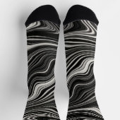 Zwart-wit Zebra golvende abstractie Sokken (Top)