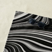 Zwart-wit Zebra golvende abstractie Strandlaken (In situ)