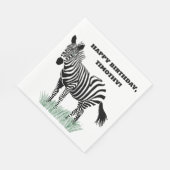Zwart-wit Zebra in de Grass Party Servet (Hoek)