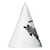 Zwart-wit Zebra in het gras Feesthoedjes (Links)