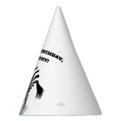 Zwart-wit Zebra in het gras Feesthoedjes (Rechts)