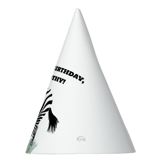 Zwart-wit Zebra in het gras Feesthoedjes (Rechts)